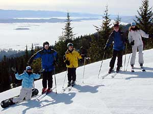 Heidi, Bruce, Jan, Garreth and Deridre, enjoying the view from Tamarack ski area, Idaho.