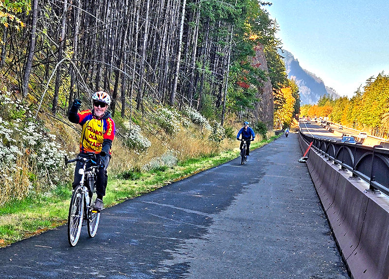 Riding on the trail