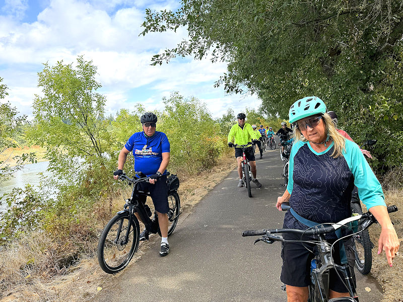 Riding along the Willamette River