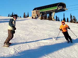Mike Henness and Diane Zhitlovsky at Big White, Canada.