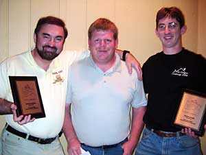 Emilio Trampuz, Ed Palmer, David Schor, with Ski Oregon Challenge awards, June 2006