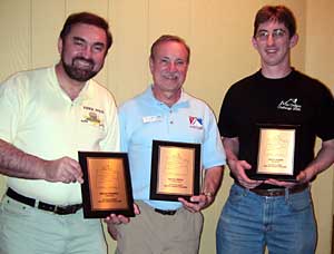 Emilio Trampuz, Steve Coxen, David Schor, with Ski Oregon Challenge awards.