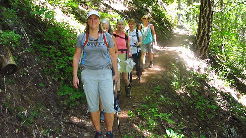 Diane leads on the trail