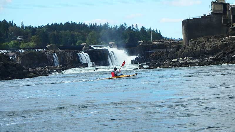 Falls and kayak